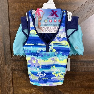 Купальник из 3 предметов ZeroXposur для девочек подростковый Tulum Y38327 размер средний плавание йога бег - Изображение 1 из 4