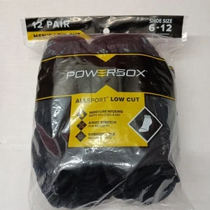 Calze uomo Powersox taglio basso 12 paia nere taglia large 6-12 traspiranti NUOVE - Foto 1 di 4
