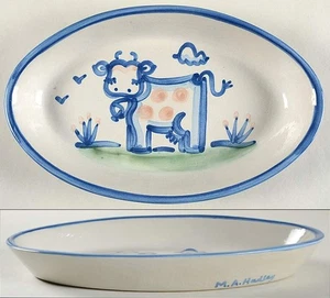 Plato para servir ovalado azul escena country M A Hadley 6999090 - Imagen 1 de 1