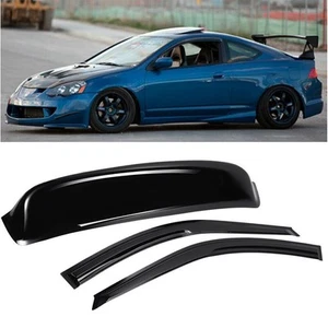Window Visors Rain Guards+Rear Roof Visor Spoiler Fits Acura RSX Coupe DC5 02-06 - Picture 1 of 14