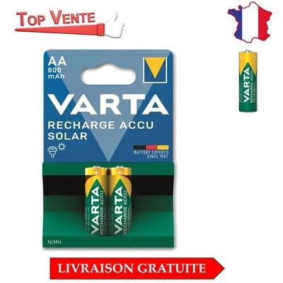 VARTA Piles Ni-MH Rechargeables AA 800 mAh - Prêtes pour Un Usage Solaire - Photo 1/3