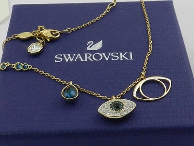 Swarovski Symbolica Pendant, Evil Eye, Blue, Gold-Tone Plated Necklace - Image 1 of 4