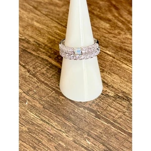 Bomb Party RBP7797 Dazzle Me LC White Opal & Lavender Quartz CZ Rhodium Size 7 - Picture 1 of 6