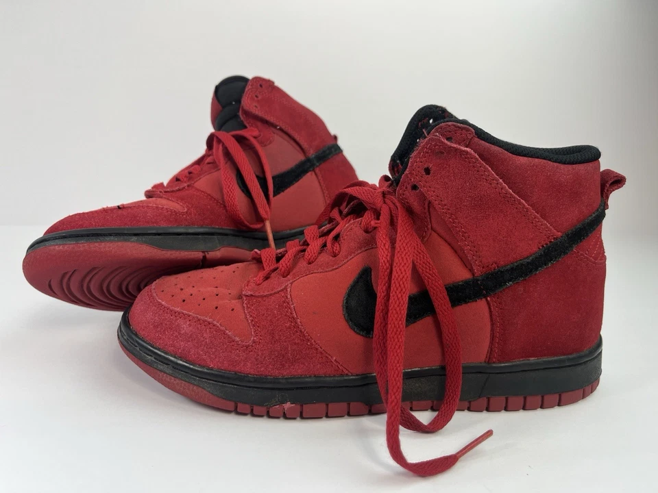 Tenis Nike Dunk High rojos gamuza/negros juveniles talla 6Y para mujer 7,5 308319-602 Foto 1 de 1