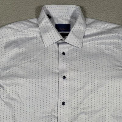Camisa David Donahue Para Hombres 17 34/35 Púrpura Informal Vestido Preppy Manga Larga Algodón Foto 1 de 4