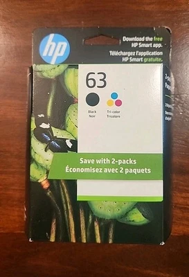 Cartuchos de tinta HP 63 negros y tricolores caducados enero 2025 Foto 1 de 4
