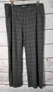 Max Studio Womens Pants Size 1X Gray Plaid Wide Leg High Waist Classic Work - Picture 1 of 6