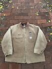 Vintage Carhartt C01 BRN Jacket Men&#39;s Sz 50 Tan Brown Work Coat Blanket Lined