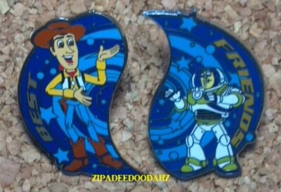 ANTIGO RARO Conjunto de Pin Disney WDW Best Friends Toy Storry Woody & Buzz Lightyear - Imagem 1 de 2