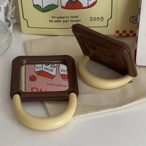 Chocolate Square Mirror Folding Makeup Mirror Portable Mini Mirror - Picture 1 of 12