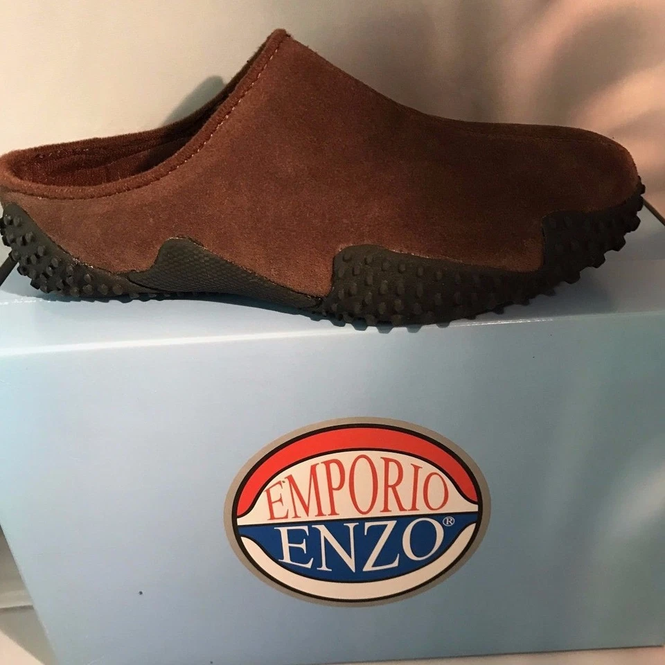 Kids Clogs Shoes Emporio Enzo Slip on Brown Brushed Leather NIB Girls Size  1--2 - Image 1 of 4
