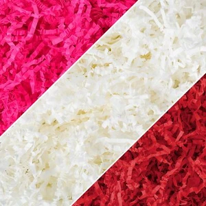 10.6oz Valentine's Day Crinkle Cut Paper Shred Filler Red White Pink Boxes Fi... - Picture 1 of 7