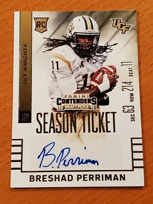 2015 Contenders Draft #117A Breshad Perriman UCF Jets Rookie WR Auto Lot C - Image 1 of 2