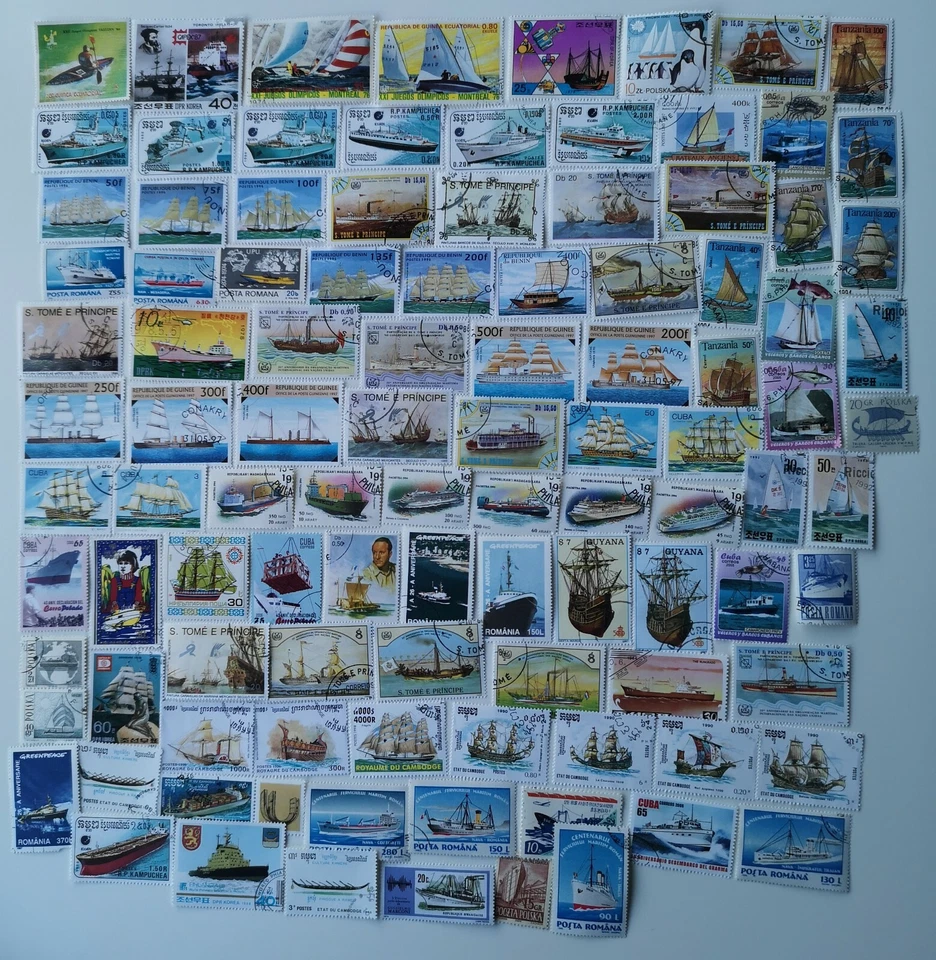 Ships/Boats/Nautical Stamps Collection - 100 to 1000 Different Stamps  - Image 1 of 1