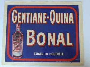 Plakat Gentiane-Quina Bonal signiert apéritif affiche ancienne - Bild 1 von 3