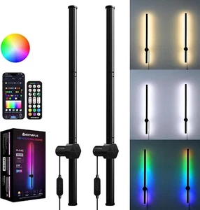 42 Inches RGBCW LED Wall Sconces Set of Two with Remote, 168 Color Modes,Dimm... - Picture 1 of 7