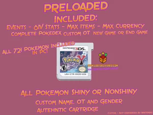 AUTHENTIC Pokemon Y | All 721 Shiny Pokemon | 3ds Nintendo Pokemon - Picture 1 of 13