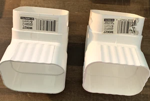 2X, Amerimax Fallrohr Dachrinne Ellbogen Vinyl weiß 2"" x 3"" M0627 - Bild 1 von 1
