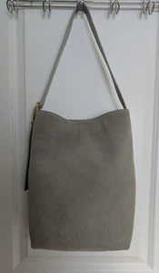 Margot New York Kaye Bucket Suede Leather Tote Bag Gray NWT - Picture 1 of 13