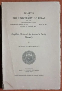 English Elements in Jonson's Early Comedy - Picture 1 of 1