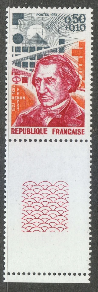 Francia 1973 MNH Mi 1829 Ernest Renan. Filólogo, filósofo francés ** Foto 1 de 1