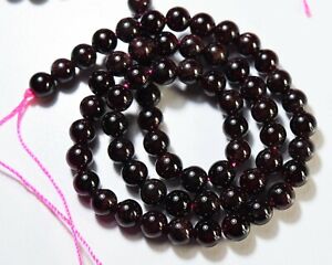 Garnet Natural Gemstone Round Smooth Plain Loose Beads 6.00mm 15" Strand RD-0304