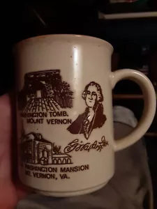 Vintage George Washington's Tomb MT. VERNON Travel Souvenir Keramik Kaffeetasse - Bild 1 von 6