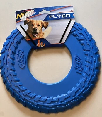 Nerf Dog Rubber Tire Flyer Toy 10" Frisbee Lightweight Durable Floats M / L Dog  - Image 1 of 2
