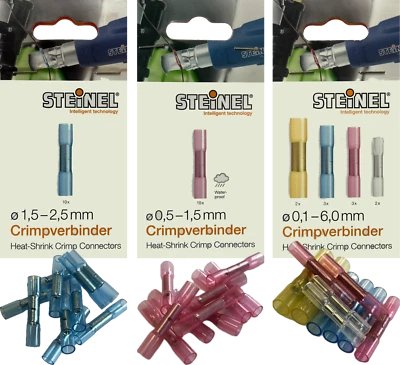 10 Steinel Crimpverbinder Stoßverbinder wasserdicht wärmeschrumpfend, 0,1-6 mm