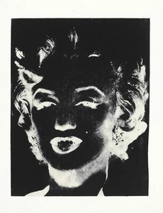 NEW Andy Warhol Marilyn Munroe Head Poster, Print Canvas Black & White Reverse - Picture 1 of 4