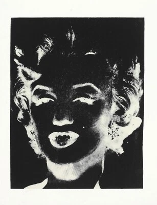NEW Andy Warhol Marilyn Munroe Head Poster, Print Canvas Black & White Reverse - Image 1 of 4