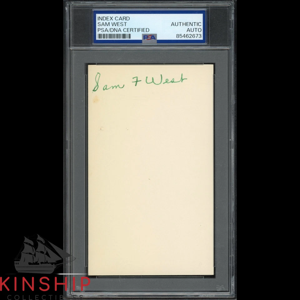 Sam West signed 3x5 Index Card PSA DNA Slabbed Baseball Auto C4189 - Image 1 of 1