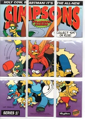 THE SIMPSONS SERIES 1 COMPLETE 9 LENTICULAR CARD WIGGLE PUZZLE SET SKYBOX 1993 - Image 1 of 2