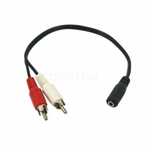 ADAPTERKABEL FÜR KOPFHÖRER 2 RCA Stecker-JACK 3,5mm Buchse 0,25m  - Bild 1 von 1