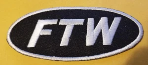 Parche bordado de hierro de coser para motocicleta FTW envío a todo el mundo aprox 1,75x3,75" - Imagen 1 de 2