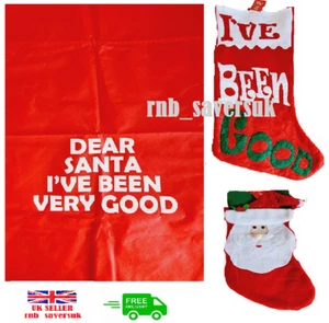 Large/Jumbo Christmas Stocking Jumbo Xmas Santa Sack Gift Bags Present Sack Big - Picture 1 of 4