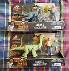Jurassic World Mattel Lot Of 2: Sammy & Velociraptor And Darius & Brachiosaurus