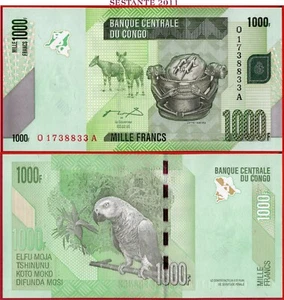 CONGO 1.000 1000 FRANCOS 2 2 2005 P 101a UNC envío gratuito desde 100$ - Imagen 1 de 3