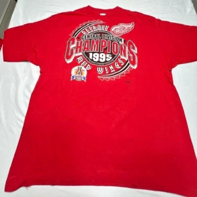 #T19 - CAMISETA VINTAGE CAMPEONES DE HOCKEY RED WINGS DETROIT 1995 TALLA XXXL - ROJA Foto 1 de 4