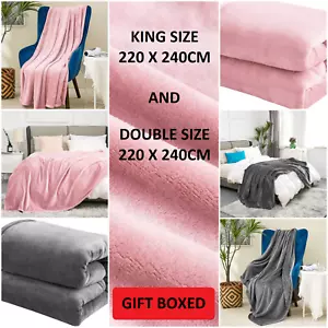 Gran Lujo Manta de Lanza Sofá Cama Visón de Piel Sintética ¦ KING DOBLE CAJA DE REGALO - Imagen 1 de 17