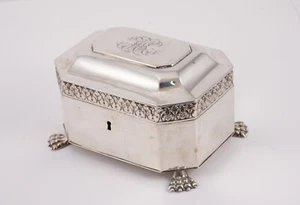 Sugar box. Silver in colour. Northern Europe (possibly Berlin), 19th c. - Picture 1 of 8