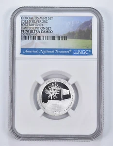 2013-S Silver PF70 ANT Fort McHenry Quarter Limited Edition NGC - Picture 1 of 5