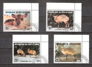 Ivory Coast 1995 Animals  Set  of 4 stamps CTO - Picture 1 of 1