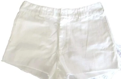 Dickies High Rise Shorts Women’s 11/30 White Twill Frayed Hem NWT - Image 1 of 4