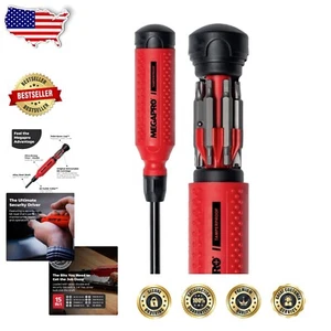 15-in-1 Black/Red Multi-Bit Screwdriver with Comfort Grip for Security Tasks - Picture 1 of 10