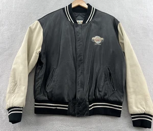 Vintage Universal Studios Jacket Men’s Large USA Full Zip Varsity Leather - Picture 1 of 11