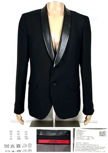 Hugo Boss Blazer Mens 42R Black Haylon Slim Fit Soft Constructed Wool Blend - Picture 1 of 20