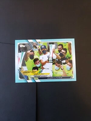 2021 Topps Formula 1 Grand Prix Winners Aqua /199 Pierre Gasly #145 - Image 1 of 4