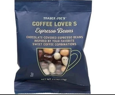 Trader Joe's Coffee Lovers 2.5 oz ESPRESSO BEANS Covered in Chocolate - Image 1 of 2