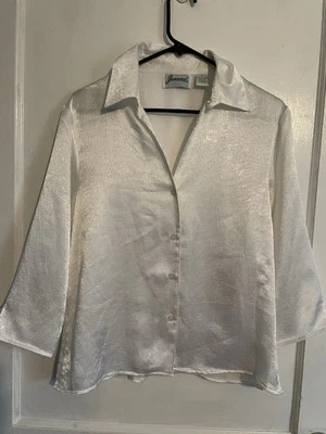 Joanna атласная рубашка на пуговицах 1/3 рукав размер M - Изображение 1 из 4